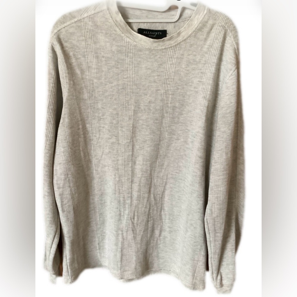 All Saints Jared Waffle Knit LS Crew - XS